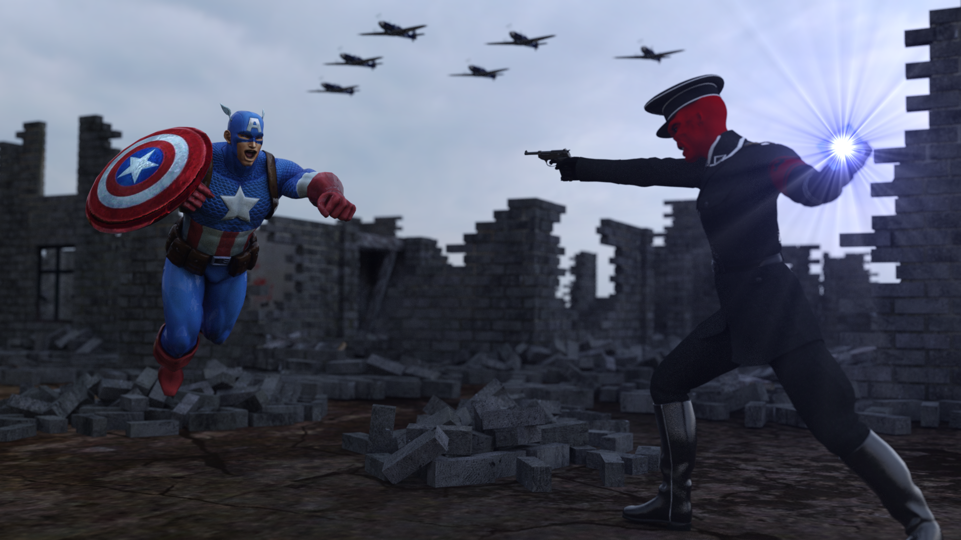 Captain America vs Red Skull