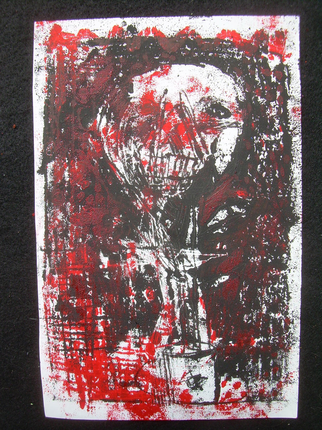 skeleton study monoprint