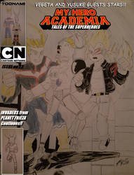 All might x vegeta vs FRIEZA TOONAMIcomics version