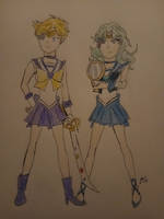 Sailor Uranus and sailor Neptune