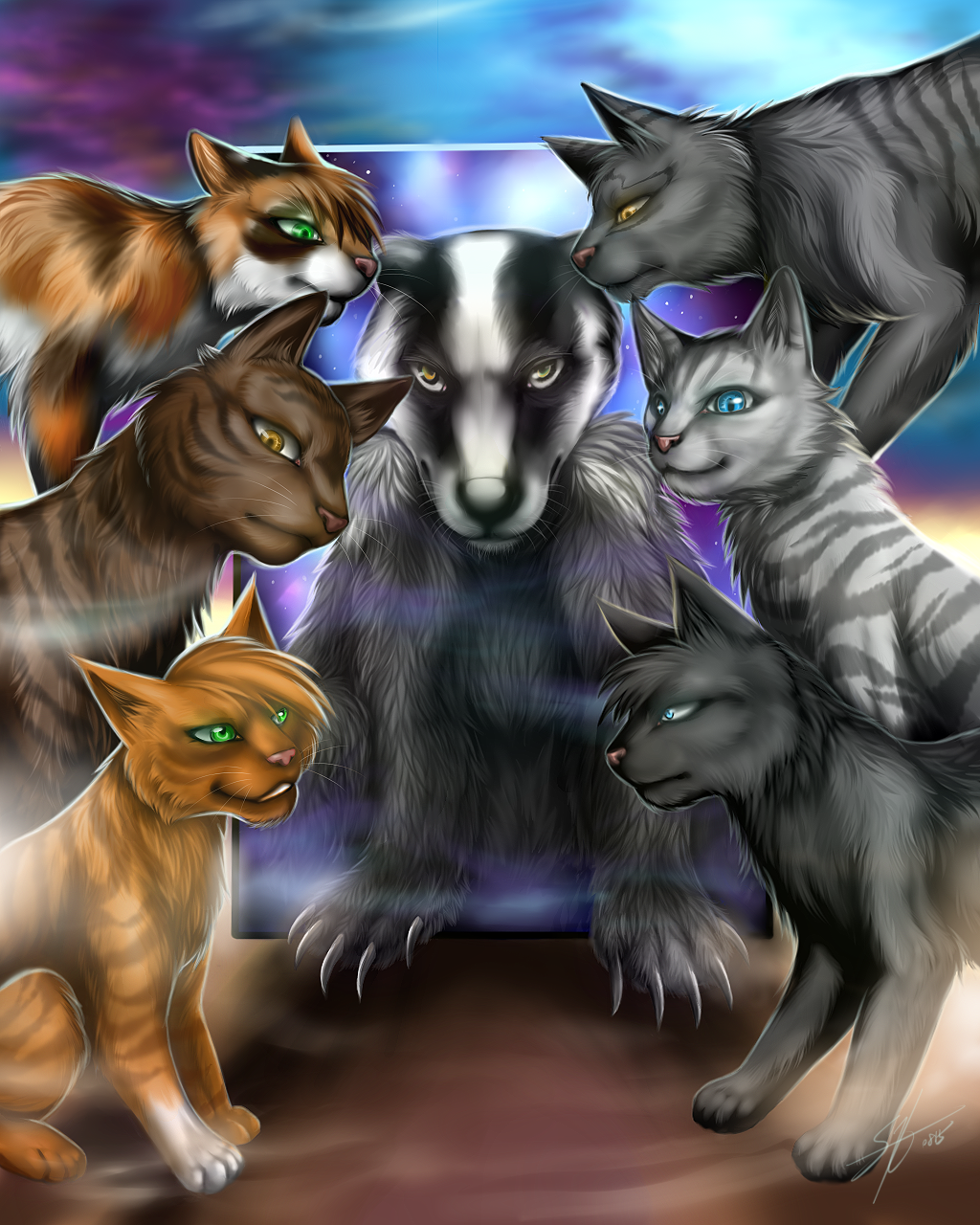 Warriors: Midnight and six cats by Marshcold on DeviantArt