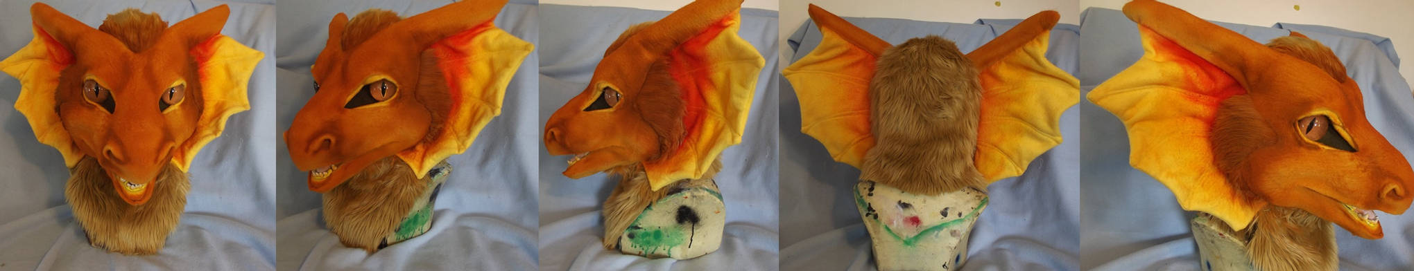 Copper dragon costume head