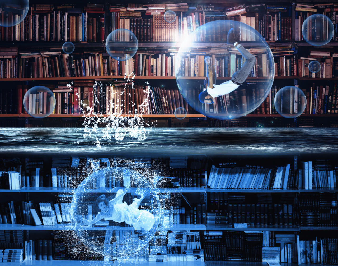 Abandoned Flooded Library by RonaldLeonheart on DeviantArt
