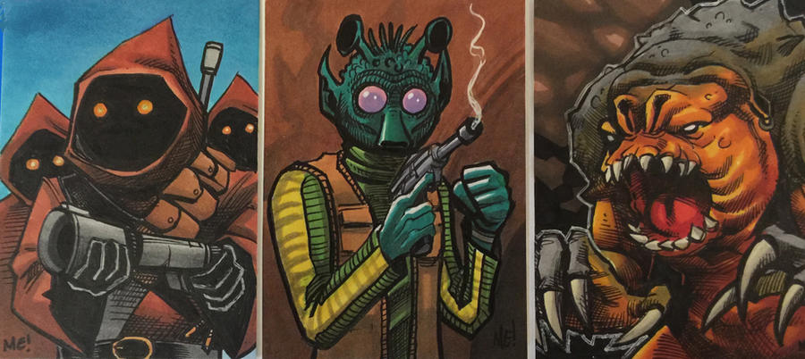 Various Star Wars Sketch Cards