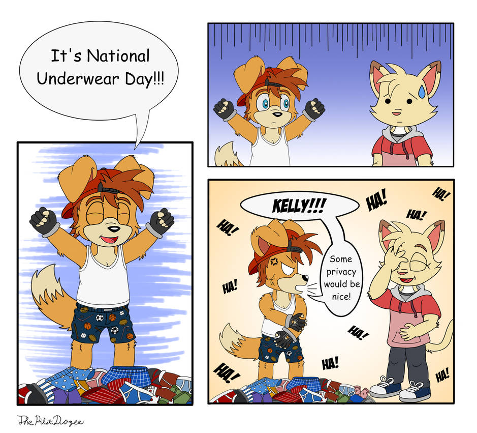 Funny National Underwear Day and thong cartoon (1407760)