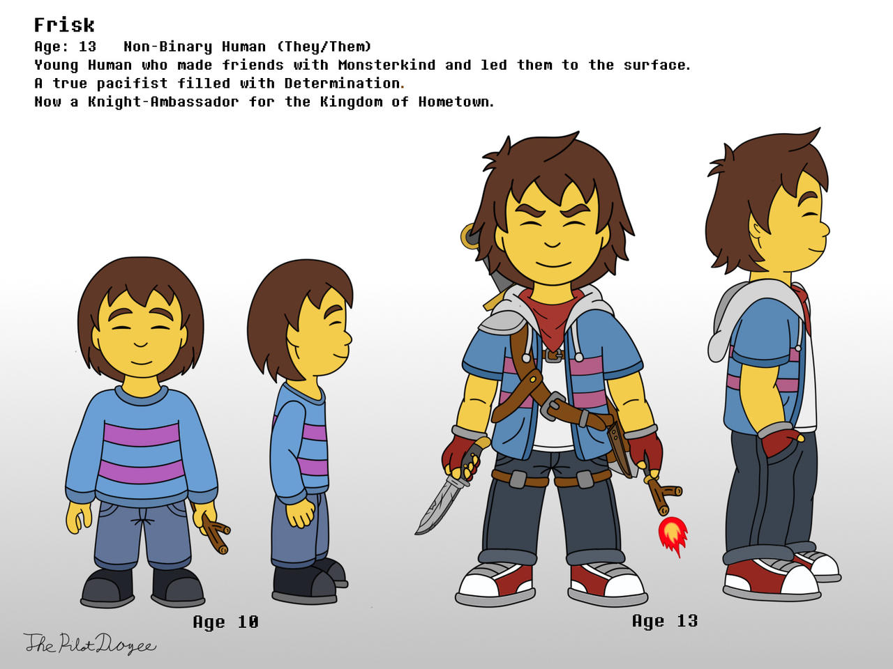 Frisk Reference Drawing Frisk Reference Sheet (Age Comparison) by ThePilotDogee on DeviantArt