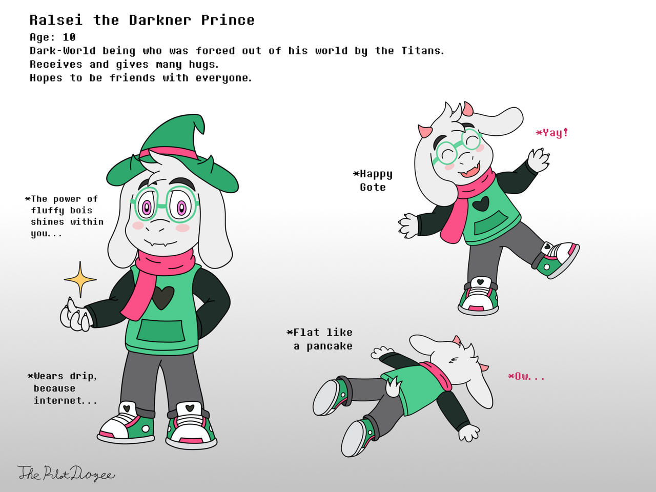 Lightner Ralsei AU Ralsei Reference Sheet - Deltarune by ThePilotDogee on DeviantArt