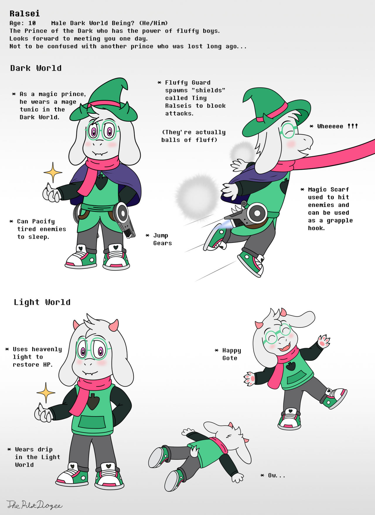 Ralsei Reference Sheet - Deltarune by ThePilotDogee on DeviantArt