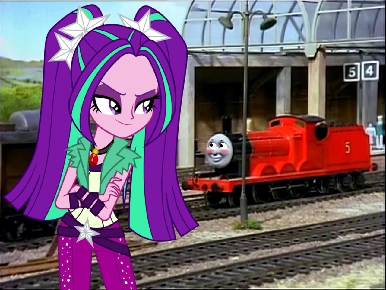 Giant Engine Deviantart James The Tiny Engine Seeing a Giant Aria Blaze by camilo20004 on ...