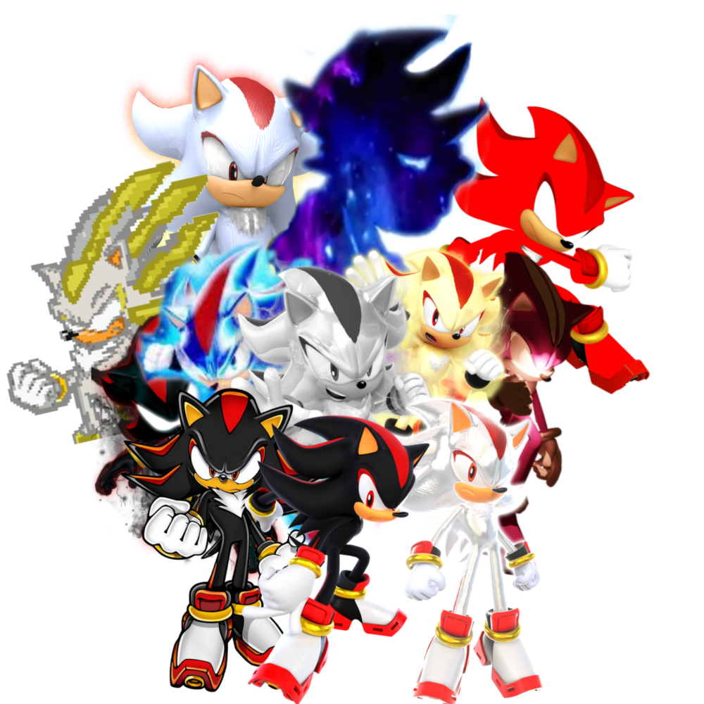 Shadow all forms by cosmicdarksonic on DeviantArt