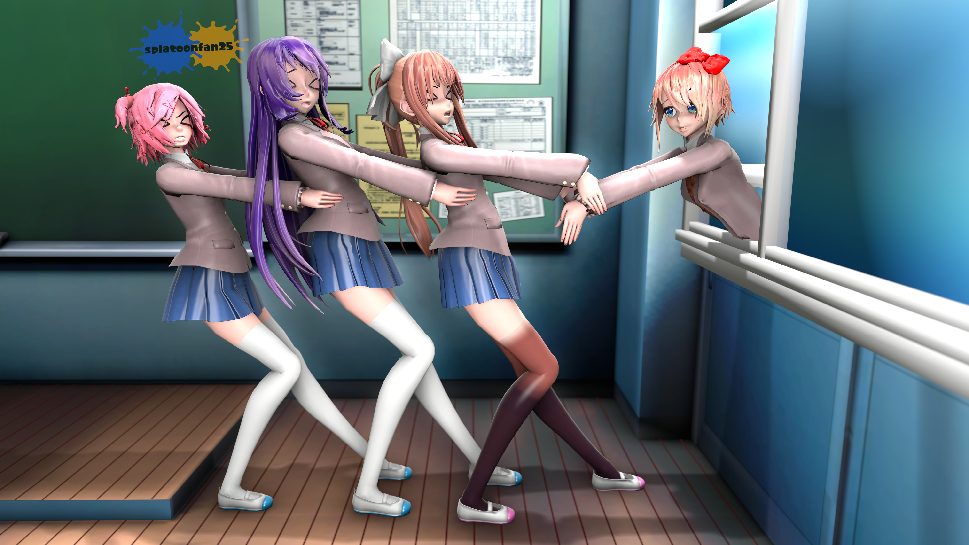 MMD: DDLC) Exit Music Ending by BlueRoseHilbert on DeviantArt