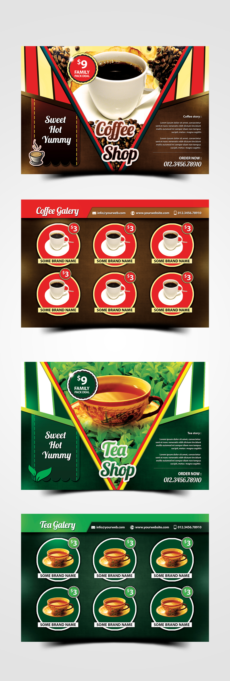 Coffee and Tea shop flyer template