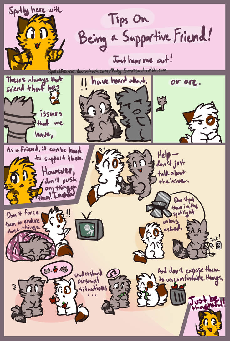 Being a Supportive Friend by Spottedfire-cat