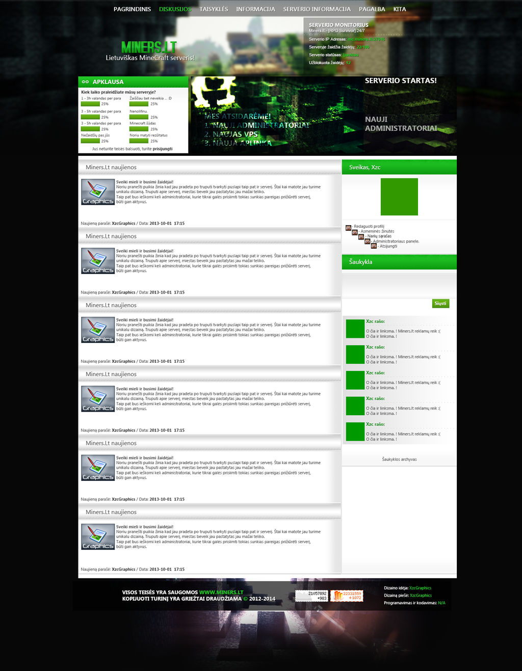 MineCraft Web design for sale by XzcGraphics on DeviantArt