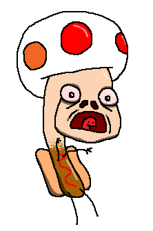 Toad is a hotdog!