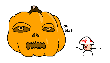 Toad finds a pumpkin