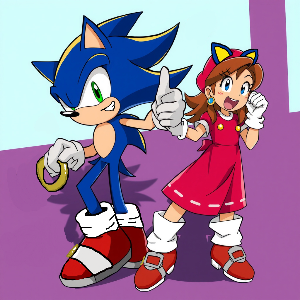 Dig Sonic Sonic and Daisy by IQOver100 on DeviantArt