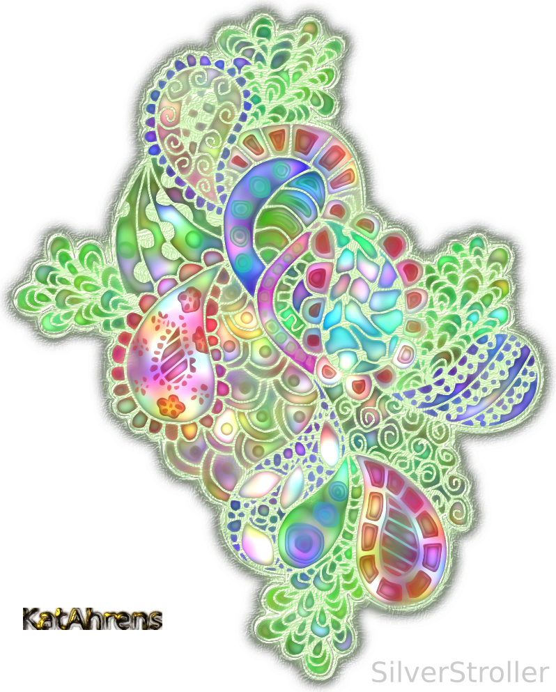 Pretty Paisley Zentangle Doodle by Kathy Coloured