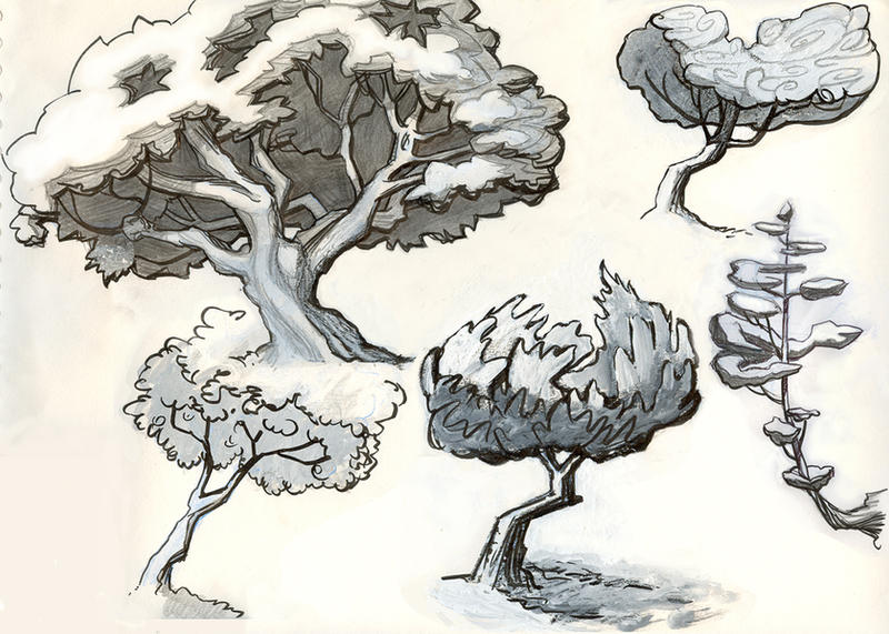 Tree Using Shaps Drawing Tree shapes by artqueen23 on DeviantArt