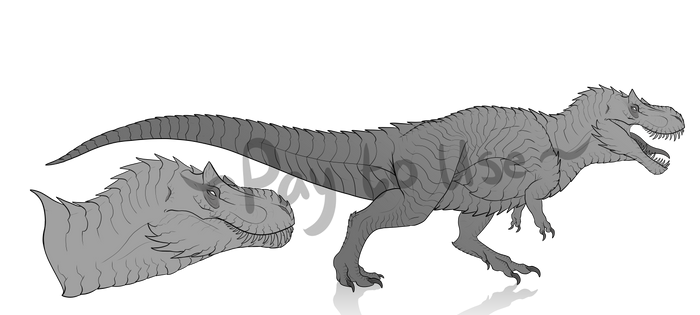 Derg Tyrannosaurus Rex [P2U Lineart Template]