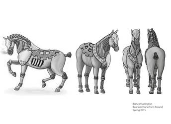 Steampunk Horse Turnaround Gray