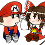 Baby Mario and Reimu