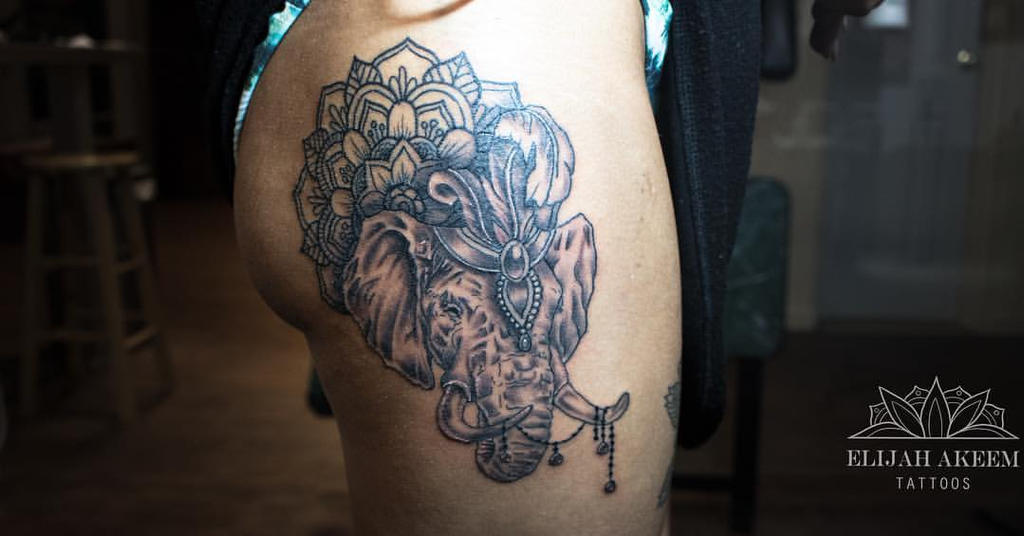Mandala Elephant Hip Tattoo by ElijahAkeemTattoos on DeviantArt