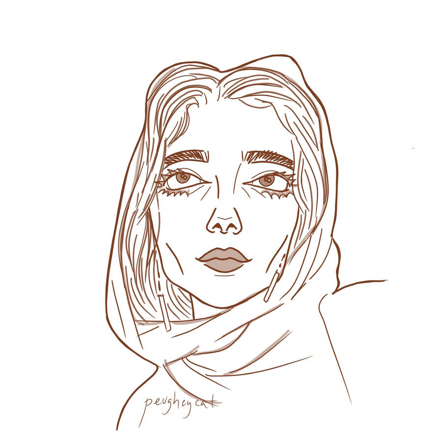 Line art bust by peughcycat on DeviantArt