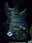 steampunk guitar by night by Spagheth