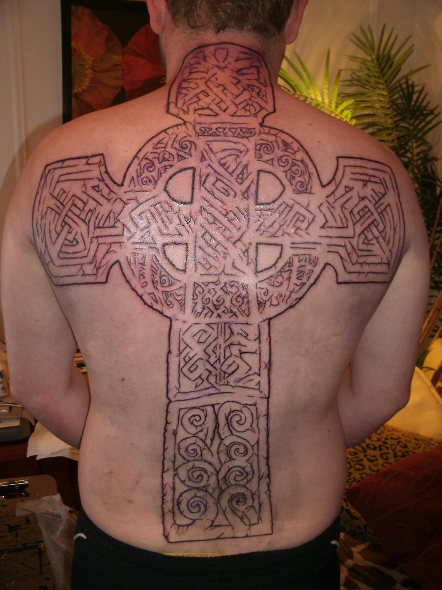 Cross Tattoo first session...