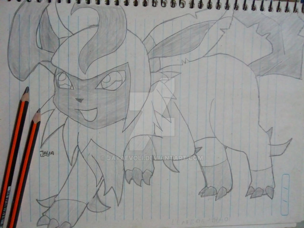 Leafeon + Absol fusion by JayaEvoli on DeviantArt