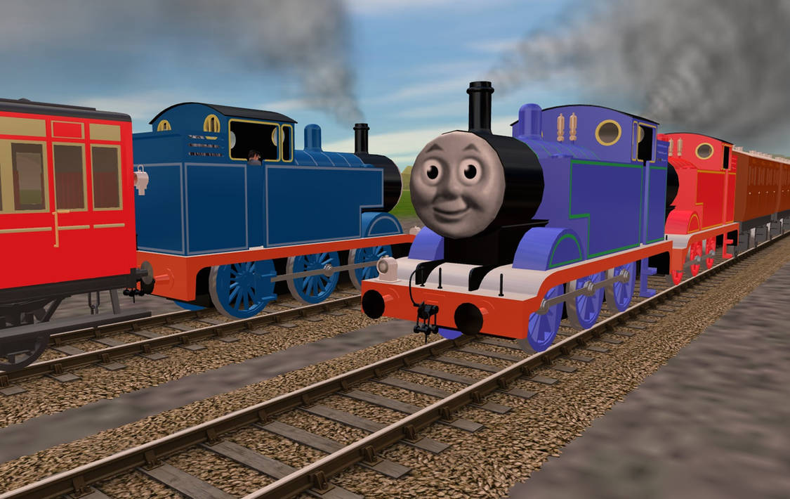 Two Blue Engines and a Red Engine by ThomasTankEngine76 on DeviantArt