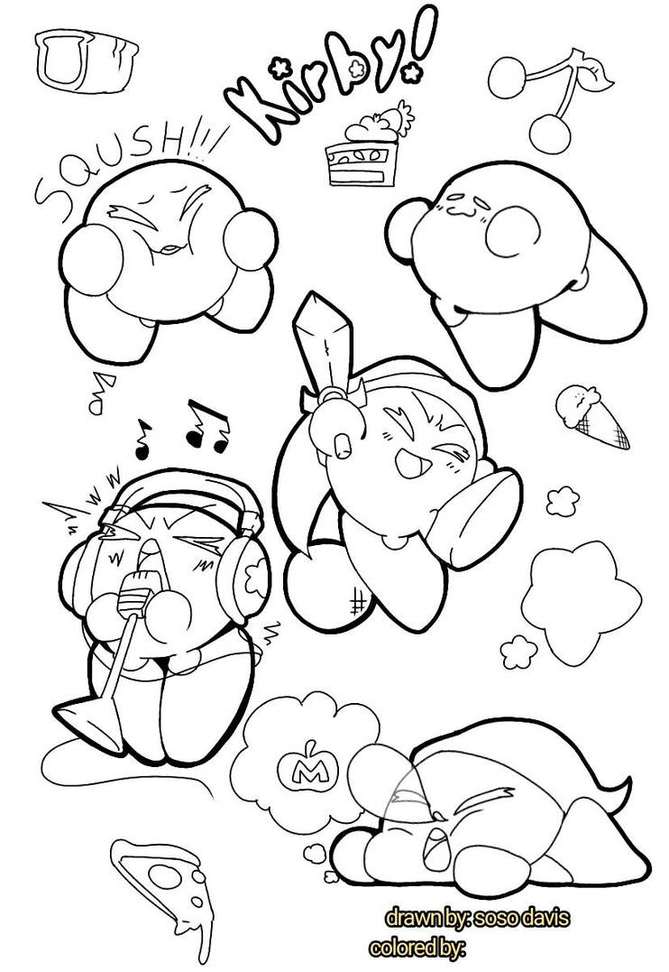 kirby coloring page! by sosodavis on DeviantArt
