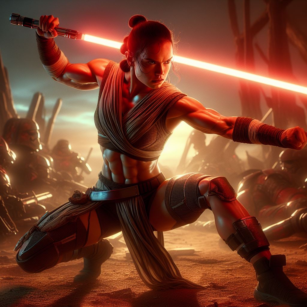 Star Wars Rey muscles by powergoofy on DeviantArt