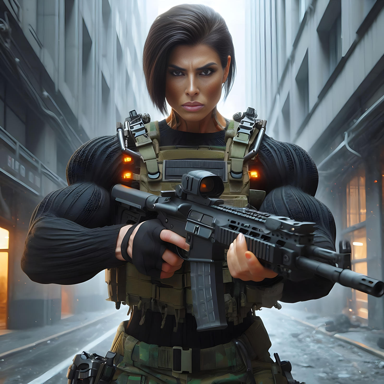 Huge muscular Alpha leader female soldier by PowerGoofy on DeviantArt