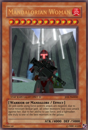 Yu-gi-oh card: Mandalorian Fem