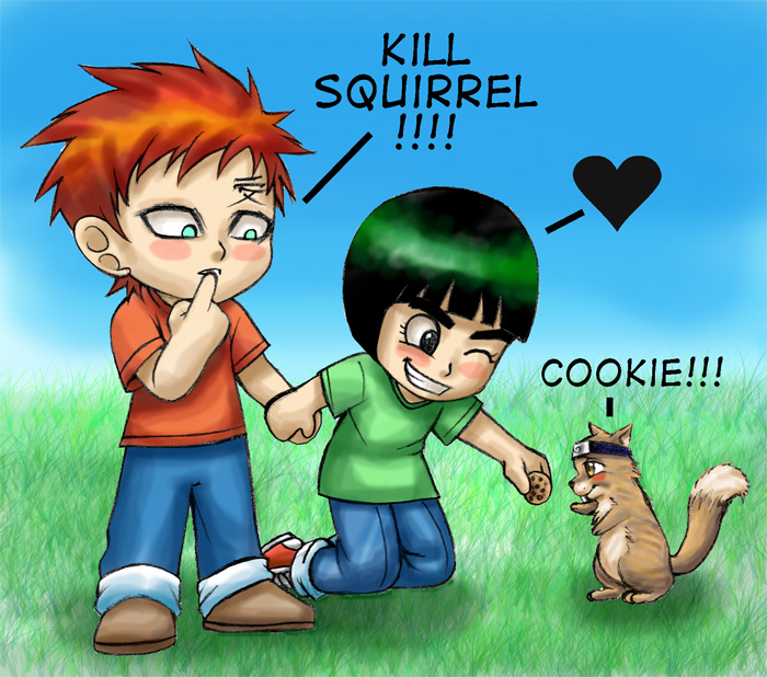 Gaara, lee and ninja squirrel