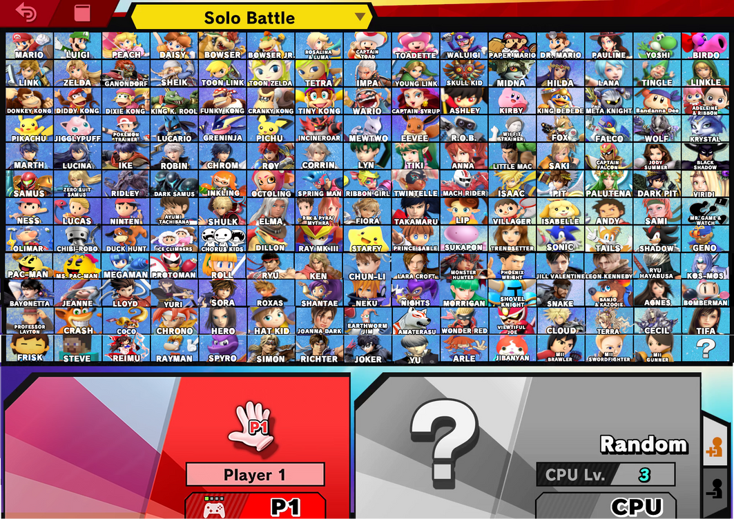 Project Smash Roster Smash Bros Fan Roster Version 4.0 (Subtitled) by mushroomguy12 on ...