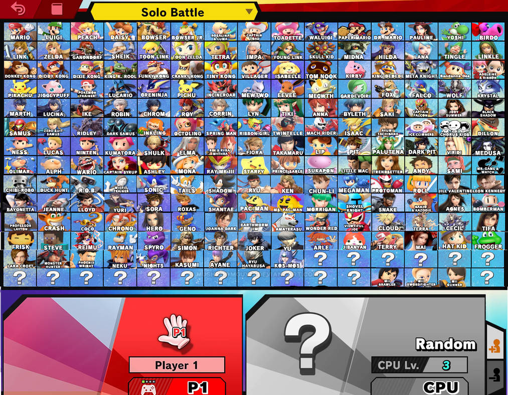 Super Smash Bros Ultimate Fan Roster Version 5.3 by mushroomguy12 on ...