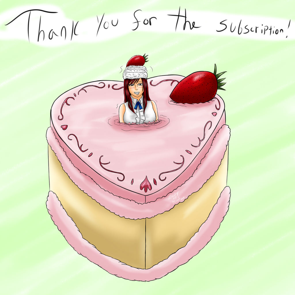 Strawberry Cake With Erza on Top (Giftart)