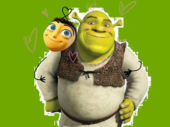 barry pulled Shrek into a loving embrace
