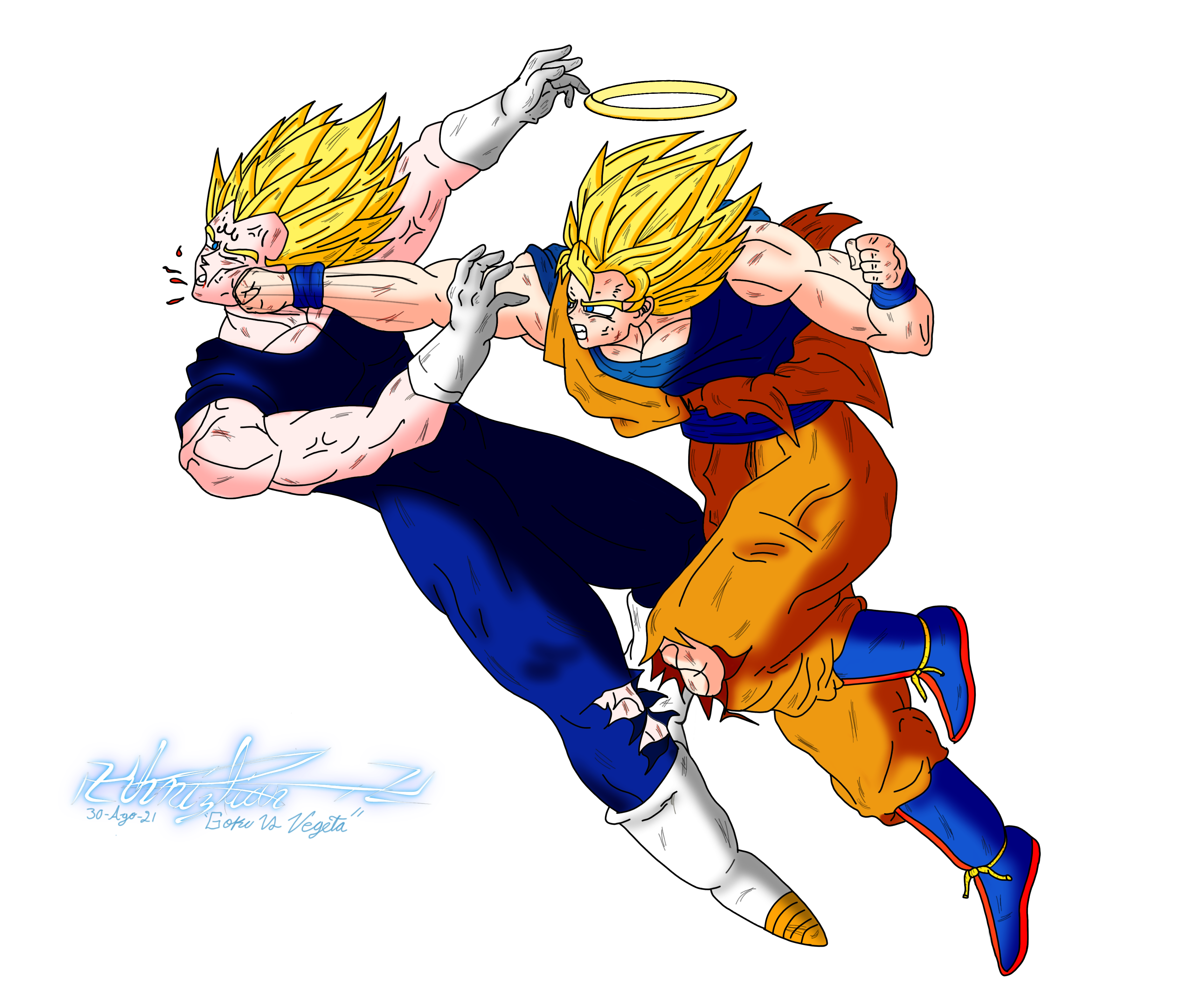 Goku vs Vegeta by khriz10 on DeviantArt