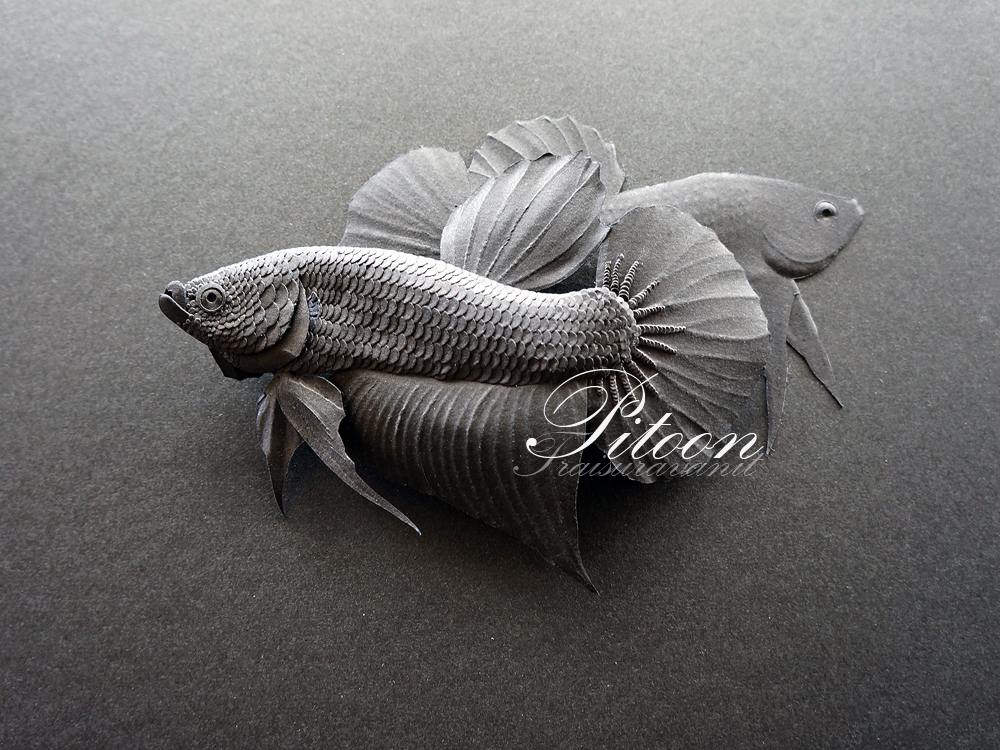 Paper Sculpture - Betta Fish