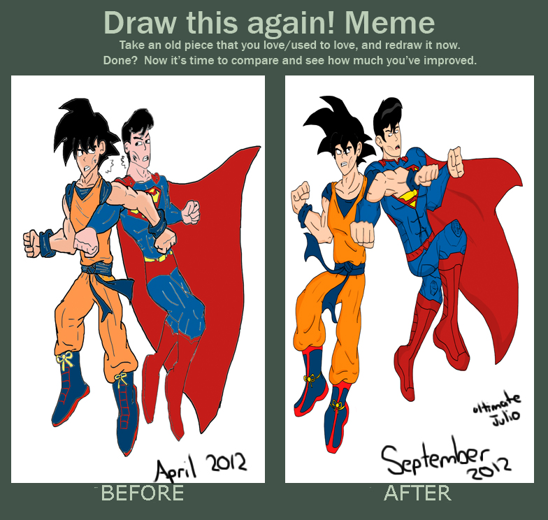 draw this again: goku vs superman