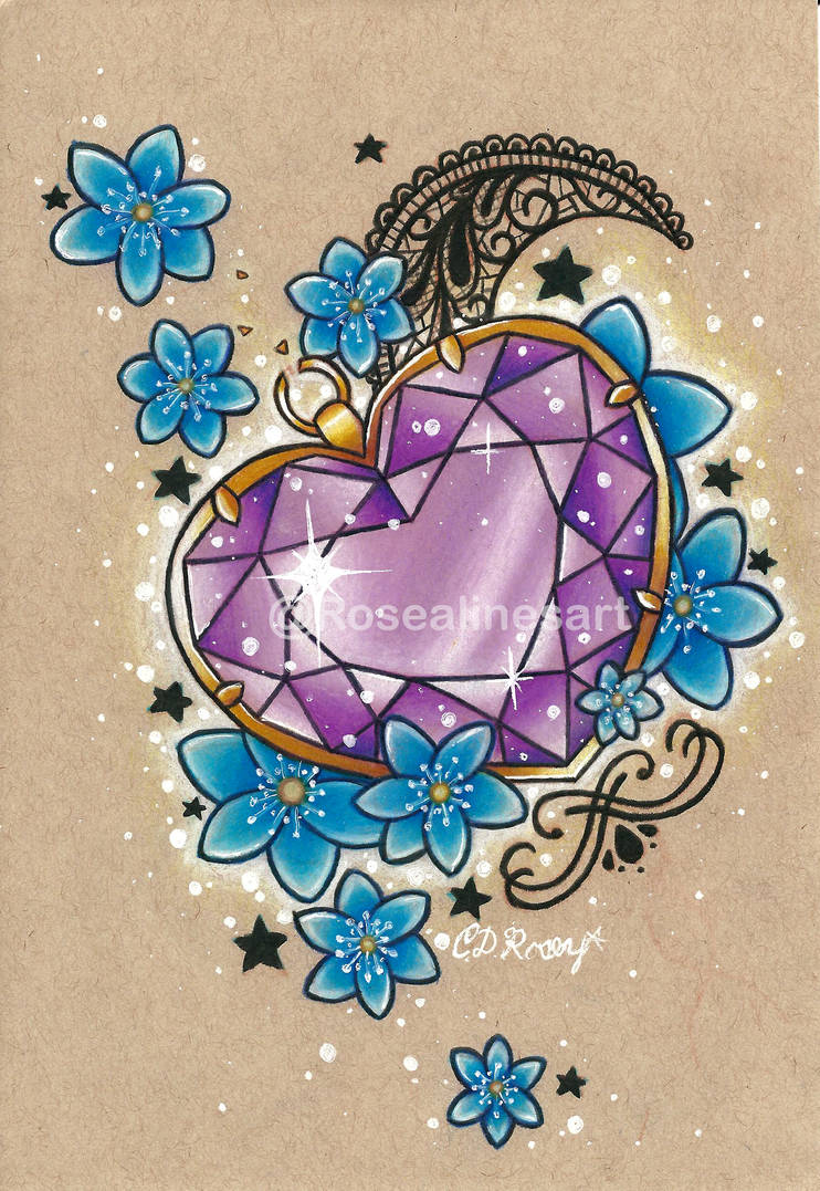Heart Gem Tattoo Design by RosealineBlack on DeviantArt