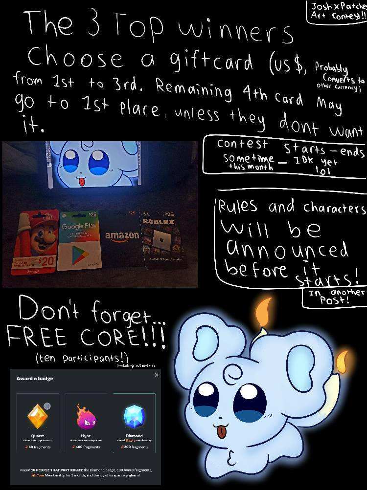 Deviantart Write Challenge Rewards for the art contest (COMING SOON)!! by JoshXPatches on DeviantArt