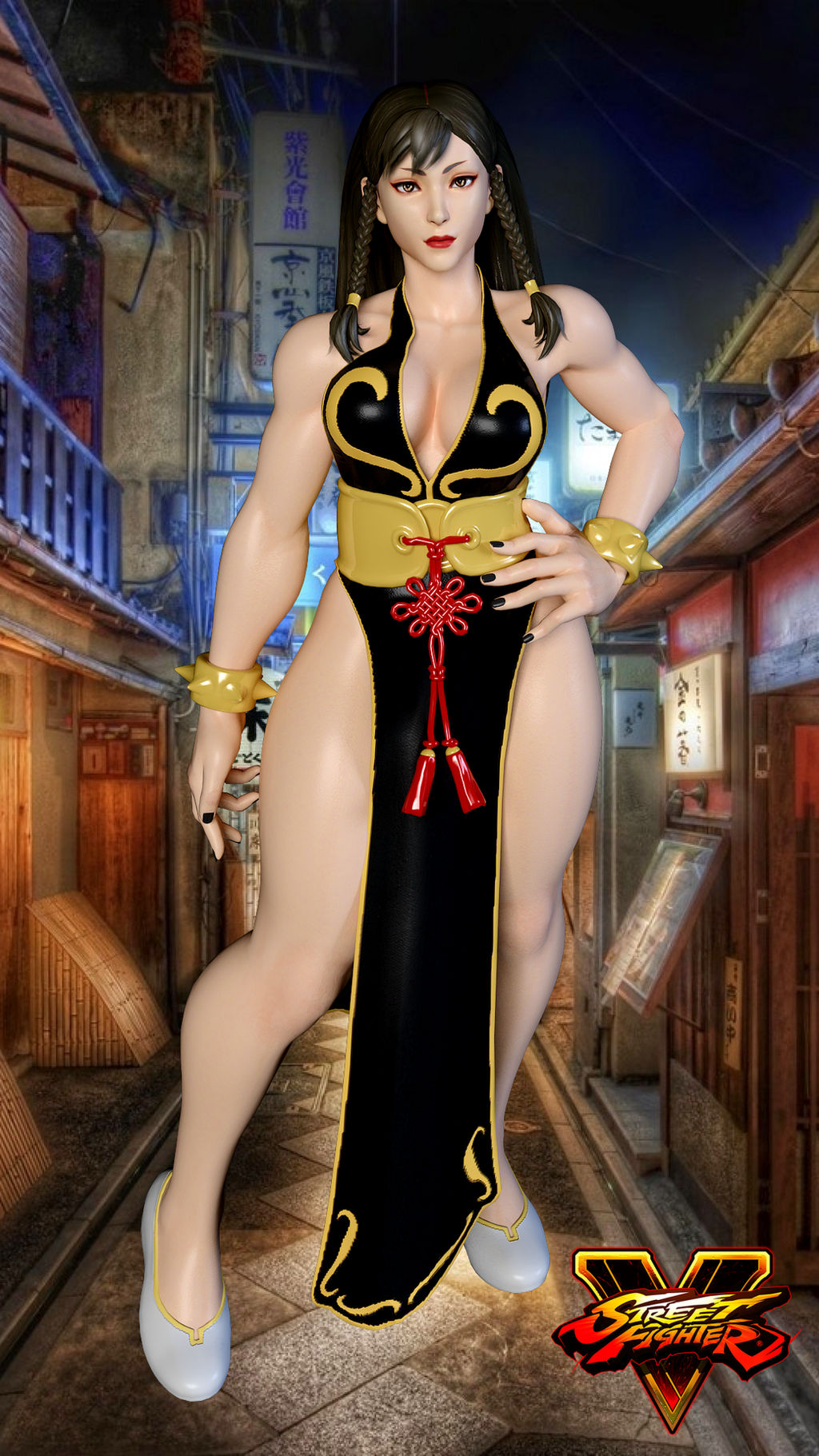 black Chun outfit li