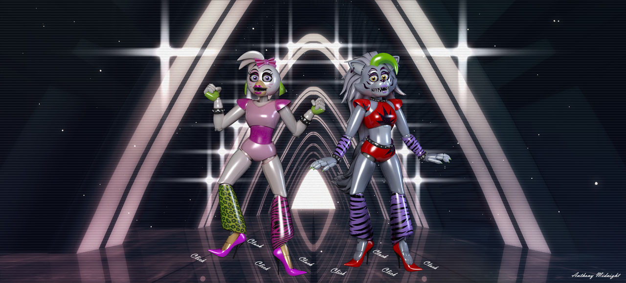 Glamrock Chica and Roxy Dancing by AnthonyMidnight on DeviantArt