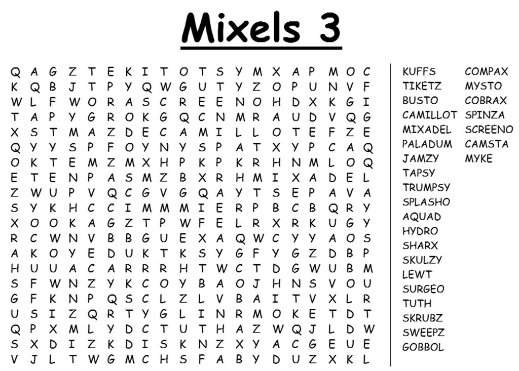 Mixels Crossword #3 by Zaceyshark1200 on DeviantArt Mixels Crossword #3 by Zaceyshark1200 on DeviantArt