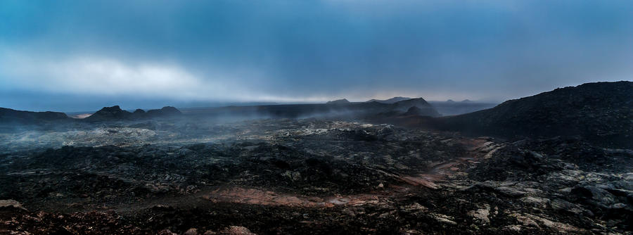 Lava fields in Krafla caldera
